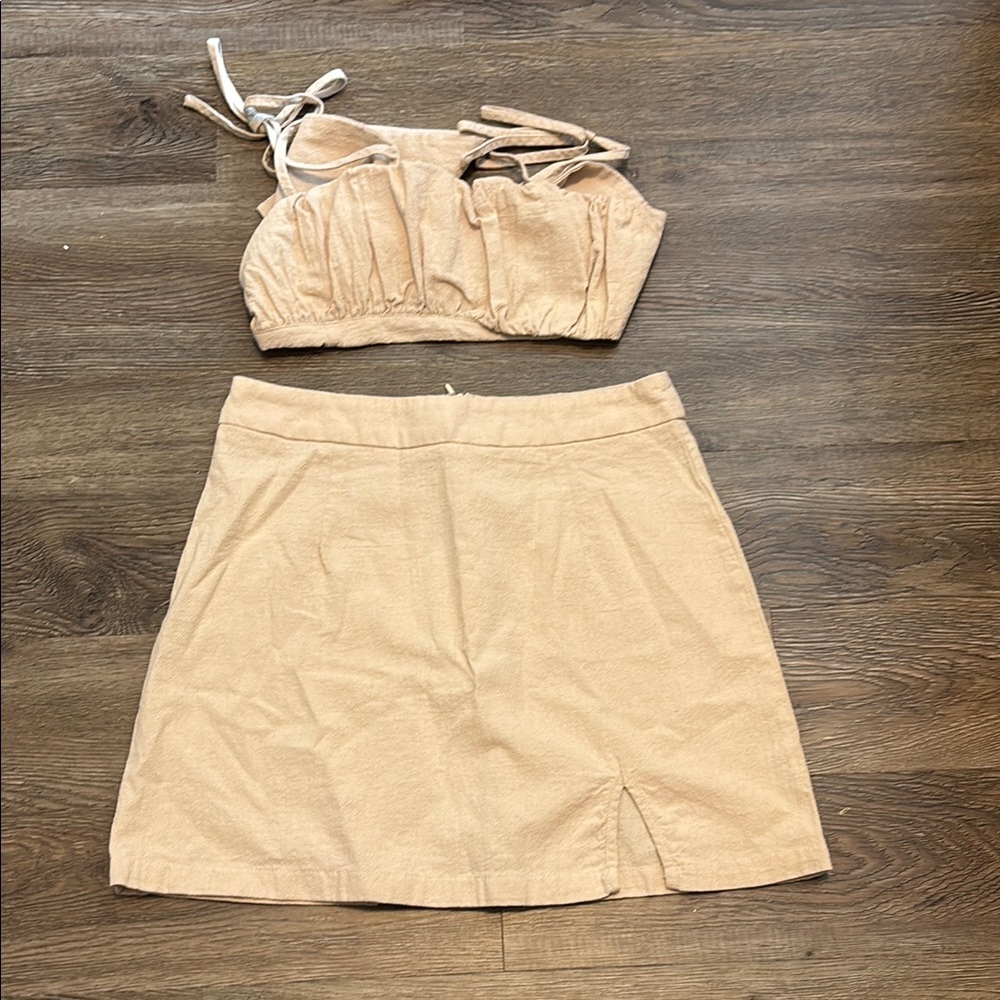 beige two piece set